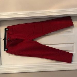 Loft Petite Red Marissa skinny pants